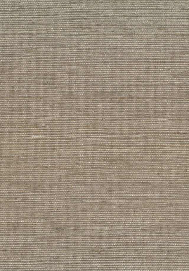 Brown sisal grasscloth wallpaper with a fine horizontal woven texture and matte finish.