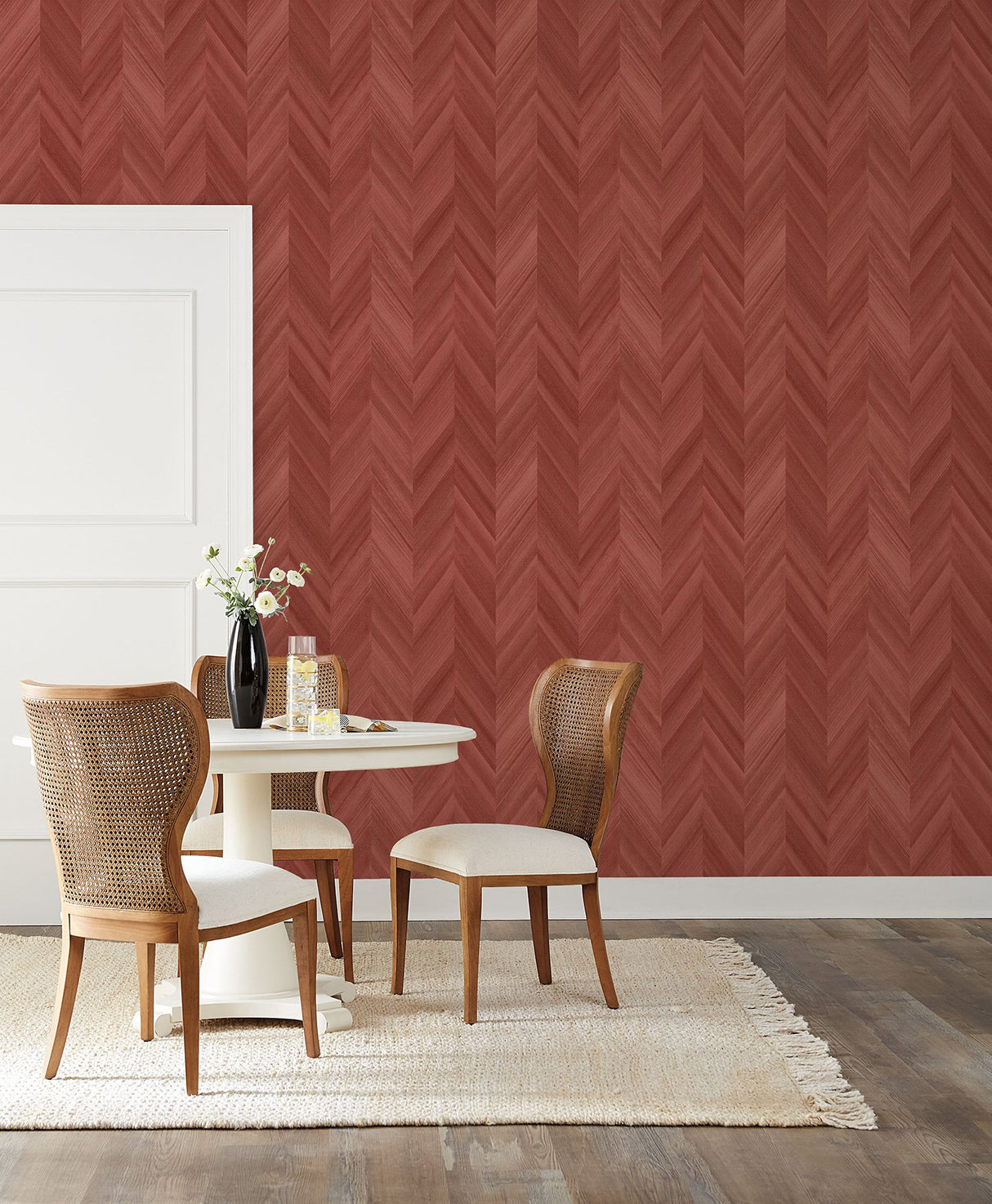 Seesaw Red Geometric Chevron Wallpaper - York ND3005