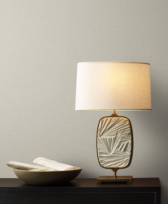 Dandy Light Grey Textured Wallpaper with Woven Suiting Motif - York ND3008N