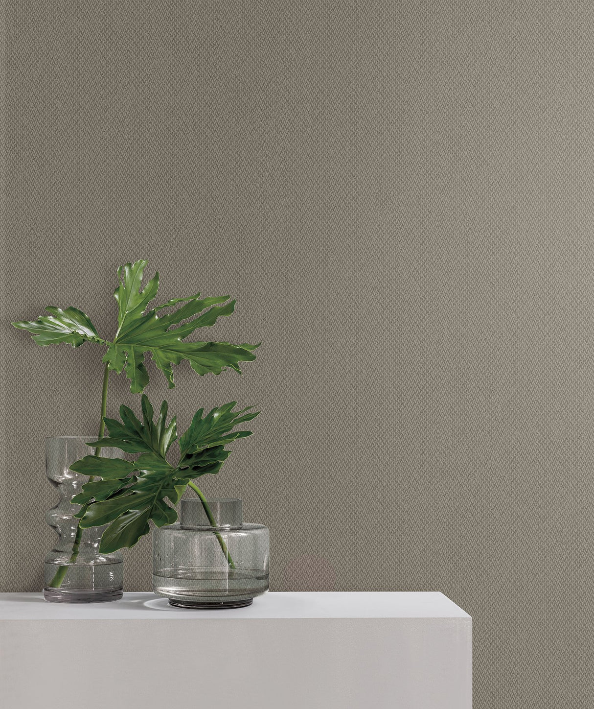 Give & Take Brown Textured Fabric-Backed Vinyl Wallpaper - York ND3025N