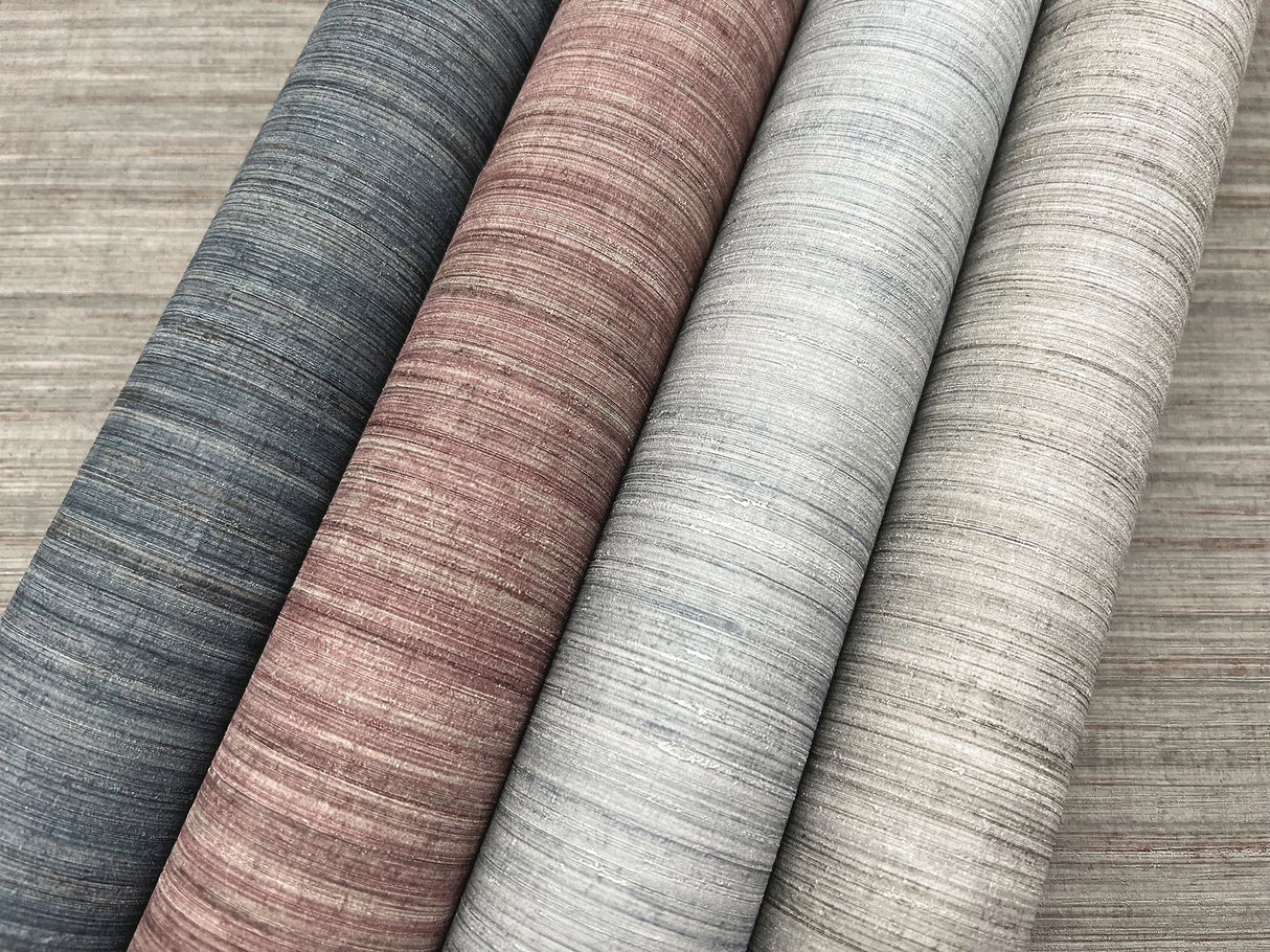 Tasar Silk Blue Textured Wallpaper with Raw Silk Slub Motif - York ND3074N