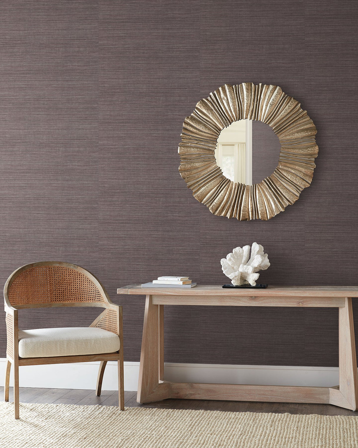 Tasar Silk Purple Textured Wallpaper - York ND3075N