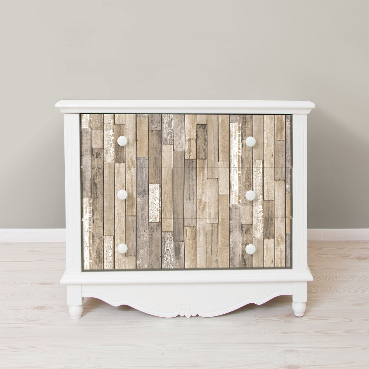 Weathered Plank Barn Brown Peel & Stick Wallpaper with Distressed Wood Plank Pattern, Country Style - InHome NH3057