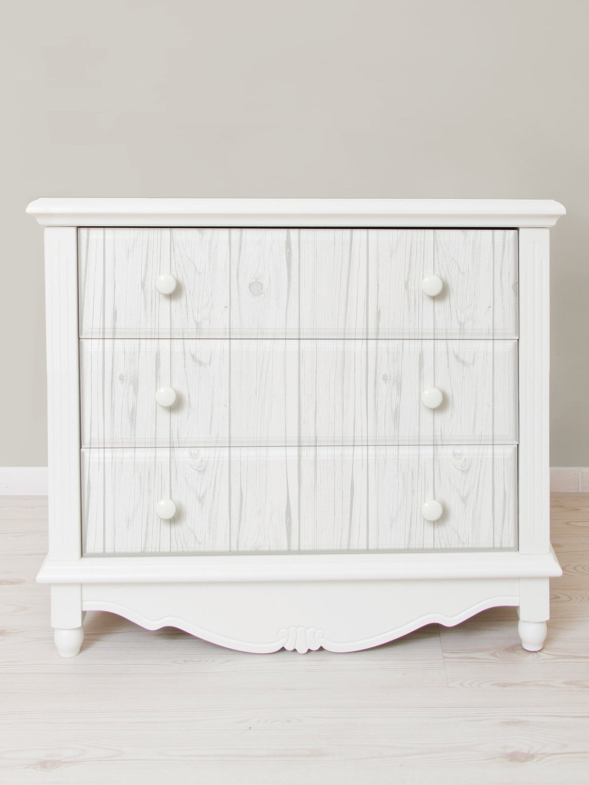 White Barnwood Peel & Stick Wallpaper in White - InHome NH3551