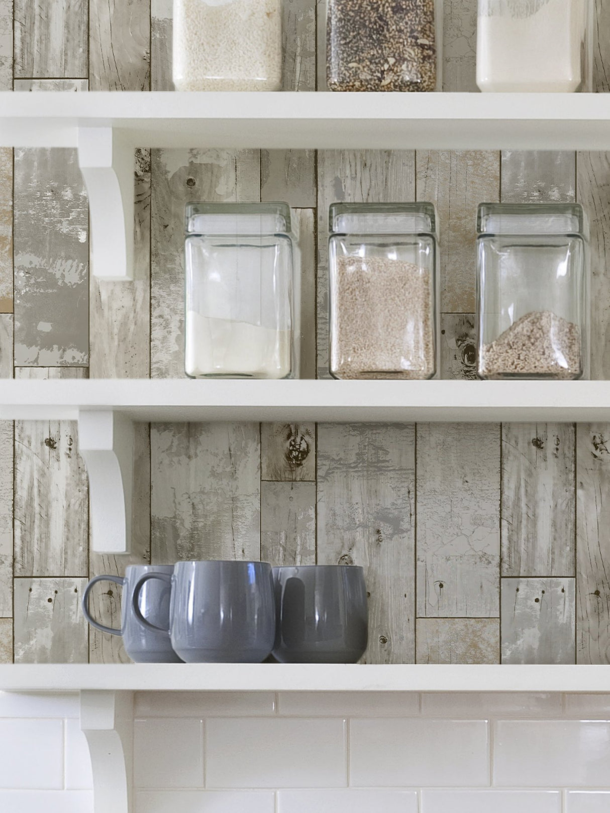 Driftwood Peel & Stick Wallpaper Brown Wood Look with Coastal Textured Motif - InHome NH3552