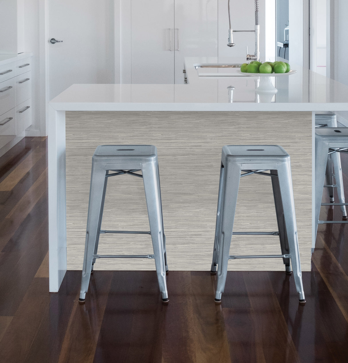 Harlow Weave Grey Peel and Stick Wallpaper by InHome WallPops Elegant Neutral Grasscloth Weave Texture Modern Home Wall Covering - NH4333