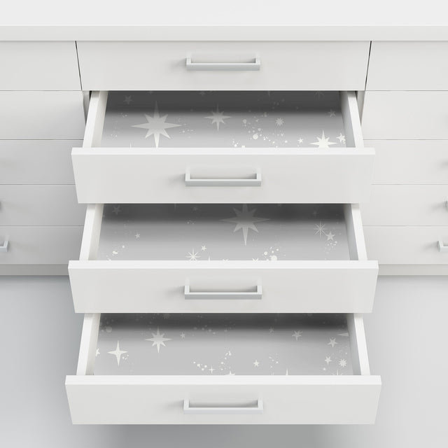 Scattered Grey Stars Whimsical Peel & Stick Wallpaper with Graphics Star Motif - InHome NHS4774