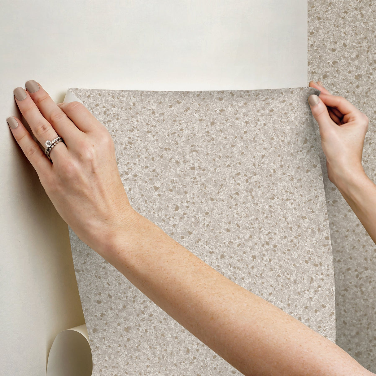 Monumental Ivory Stone Traditional Peel & Stick Wallpaper - InHome NHS6168
