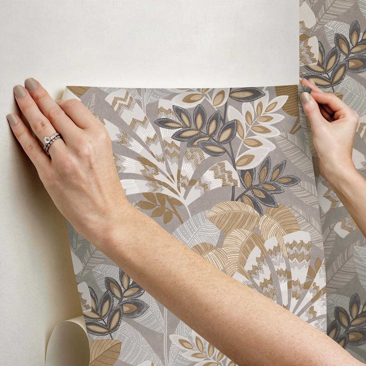 Yara Taupe Peel & Stick Wallpaper
