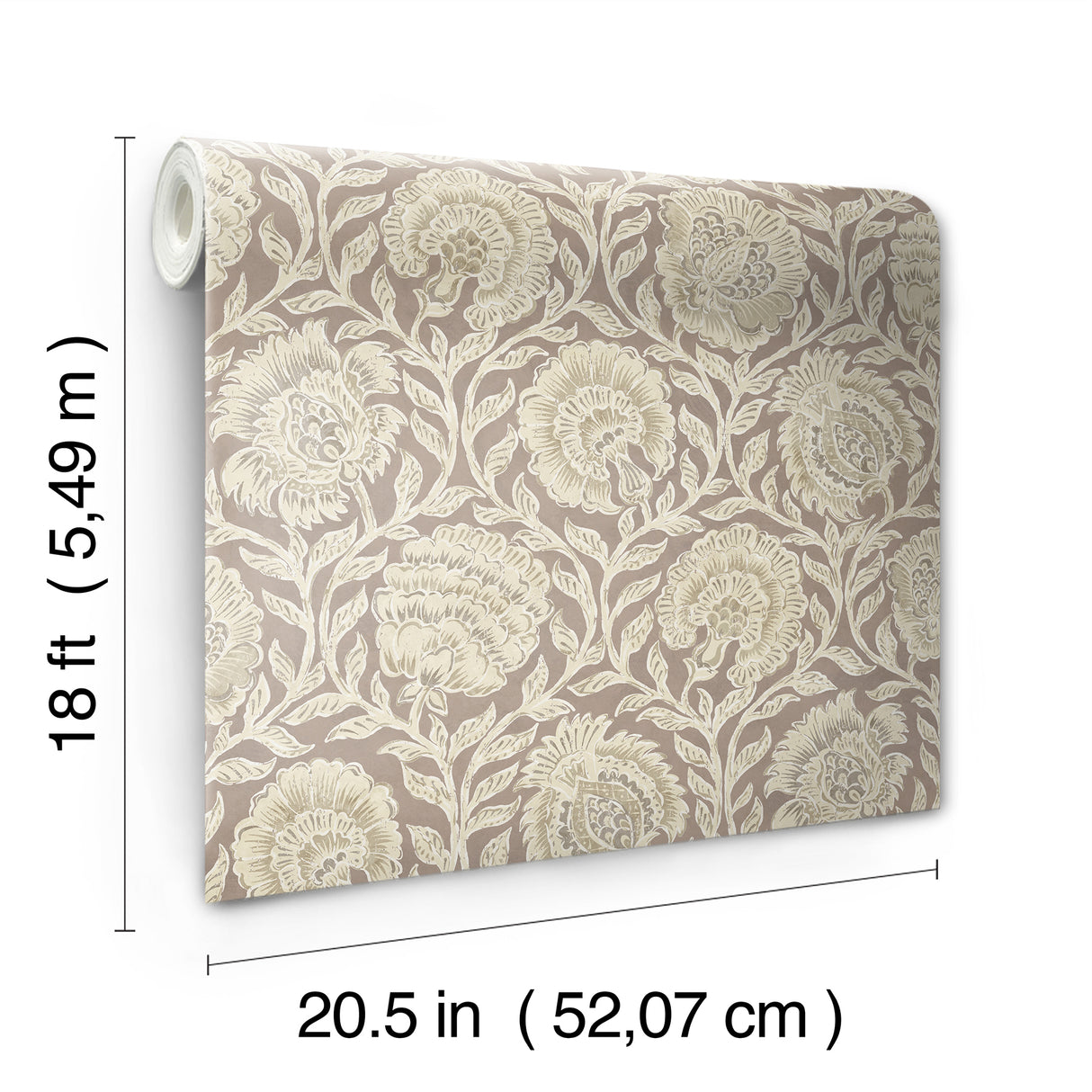 Aliviya Cha NuWallpaper Botanical Floral Heritage Block Print Peel and Stick Wallpaper for Nabela Noor Home WallPops Collection - NNS6509