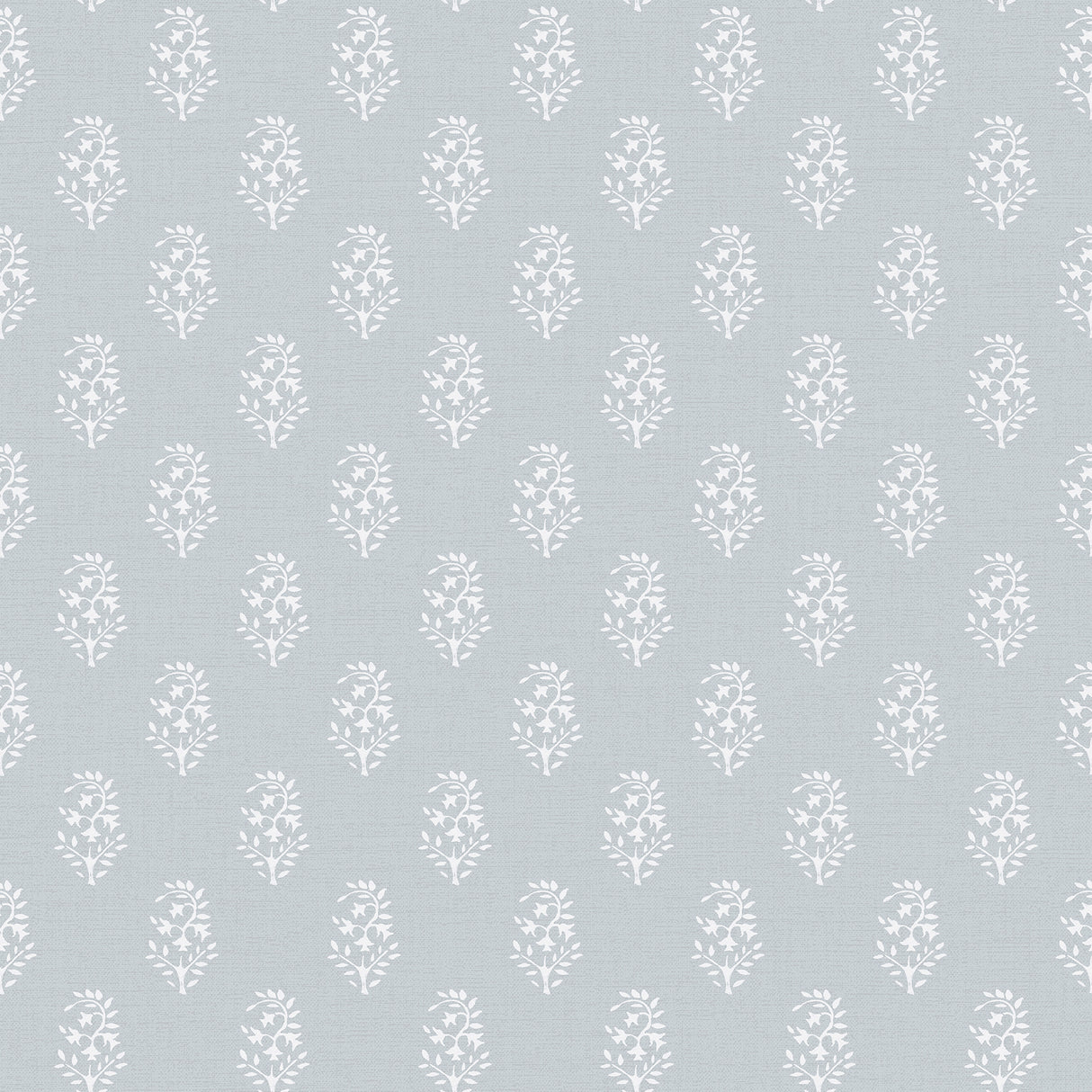 Safia Coast Blue and White Floral Buta Block Print Peel and Stick Wallpaper by NuWallpaper - NNS6511