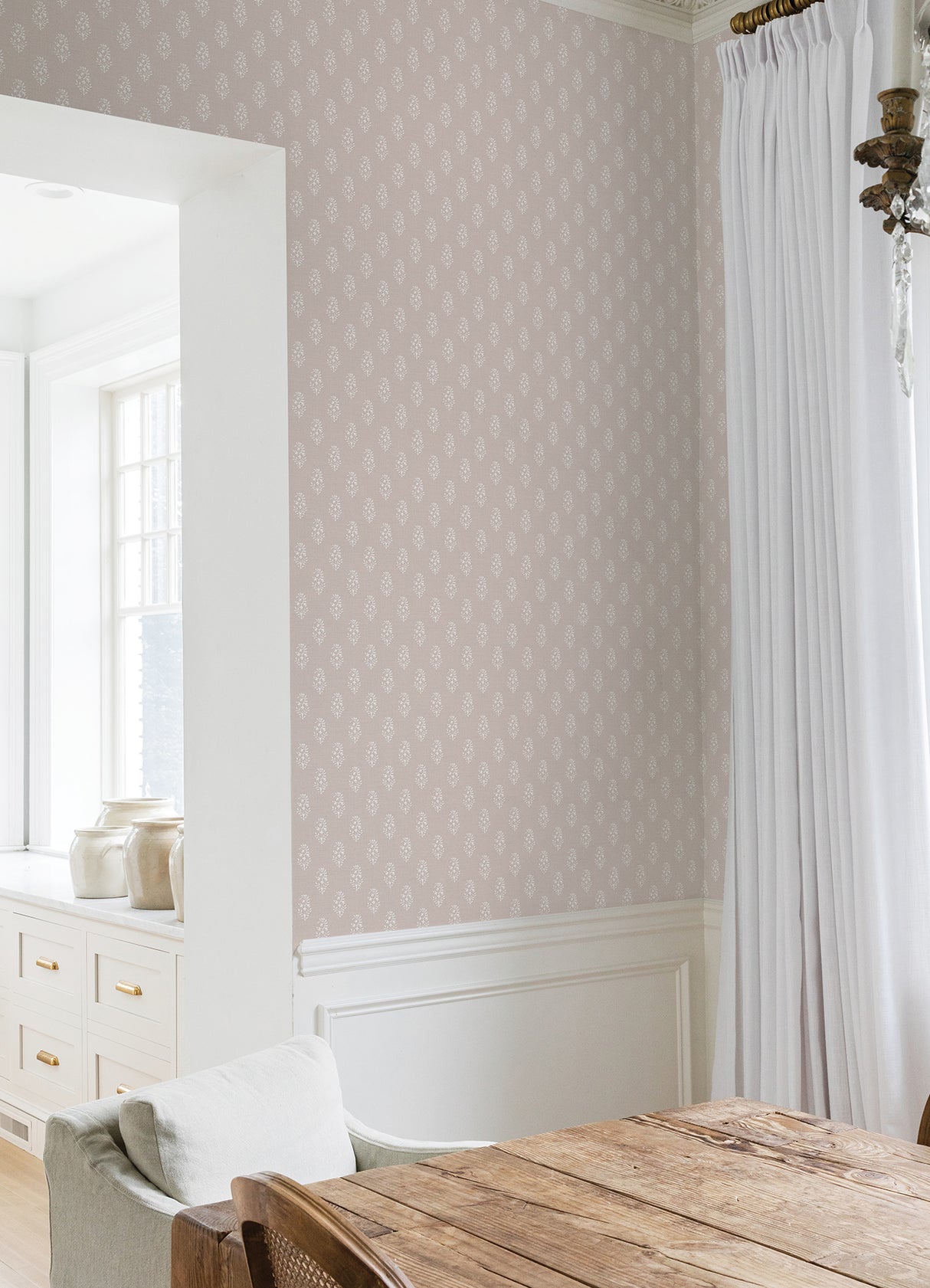 Safia Coral by NuWallpaper Nabela Noor Home x WallPops Traditional Indian Block Print Floral Buta Motif Peel and Stick Wallpaper - NNS6514
