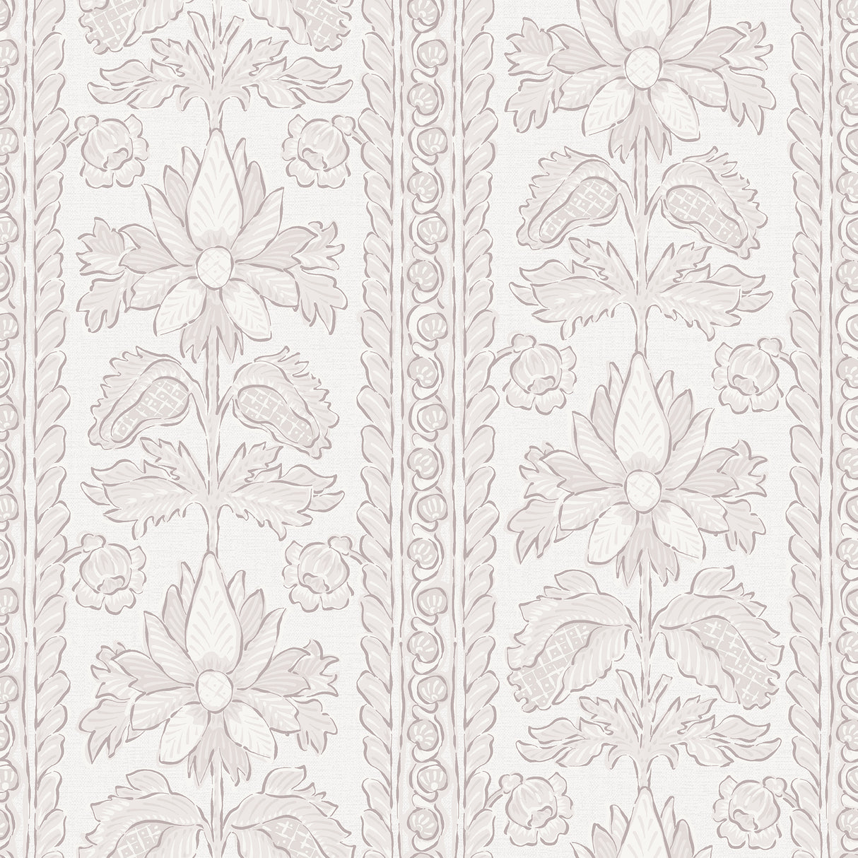 Zareen Cashmere Peel and Stick Wallpaper by NuWallpaper Nabela Noor Home Botanical Floral Block Print Stripe