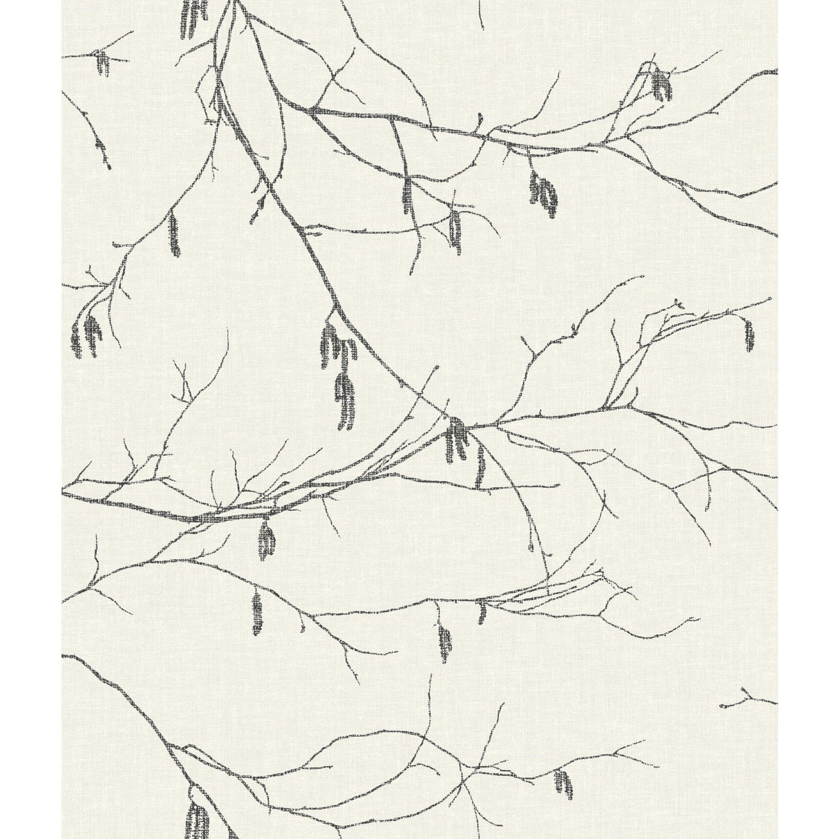 Winter Branches White Wallpaper with Botanical Branch Motif - York NR1524