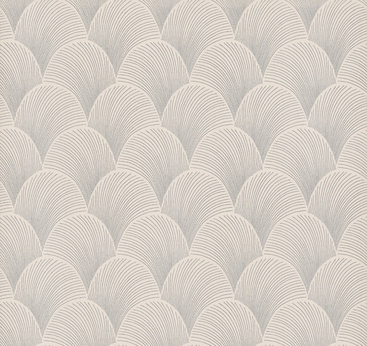 Metallic Cream Scallop Wallpaper with Glam Foil Motif - York NT6104