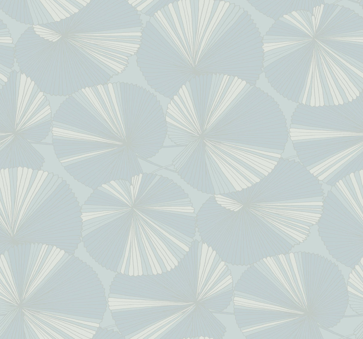 Layered Lily Pads Spa Wallpaper with Tropical Botanical Motif - York NT6116