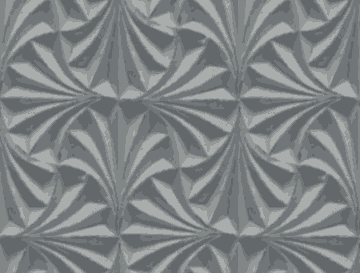 Sculpted Charcoal Fans Wallpaper with Organic Textured Cork Non Woven - York NT6127