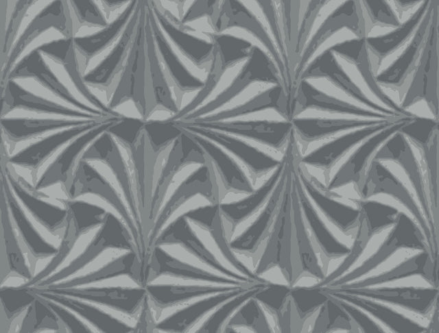 Sculpted Charcoal Fans Wallpaper with Organic Textured Cork Non Woven - York NT6127