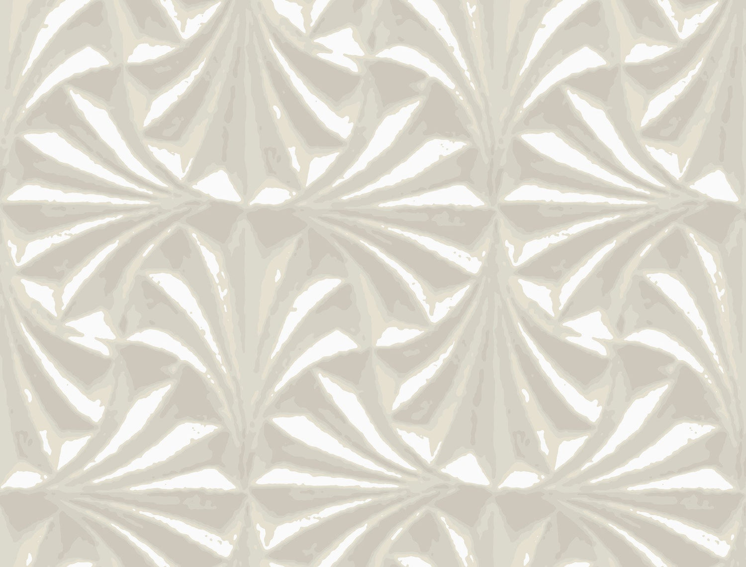 Sculpted Ivory Fans Wallpaper with Raised Cork Abstract Fan Motif - York NT6129