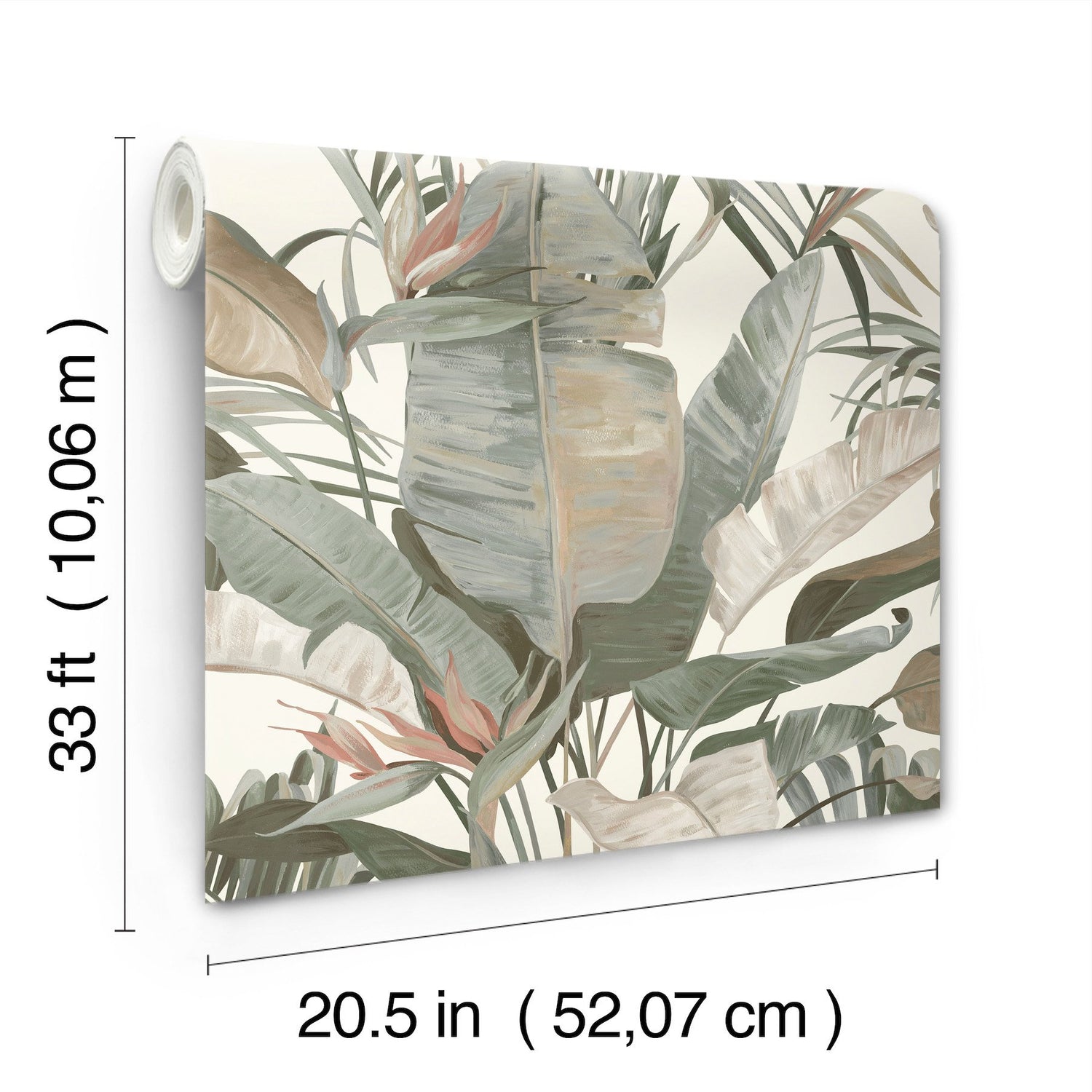 Tropical Cabana White Wallpaper with Tropical Banana Leaf Motif - York NT6131