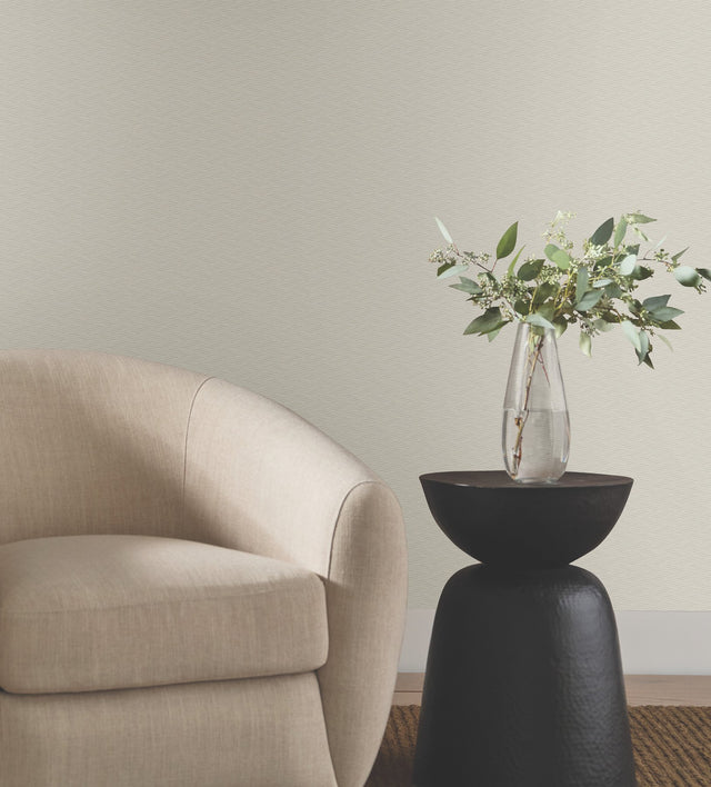 Elevated Taupe Waves Wallpaper with Modern Sculptured Finish Pattern - York NT6153