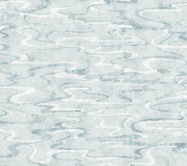 Dreamland Blue Abstract Swirl Non-Woven Wallpaper - York NT6171