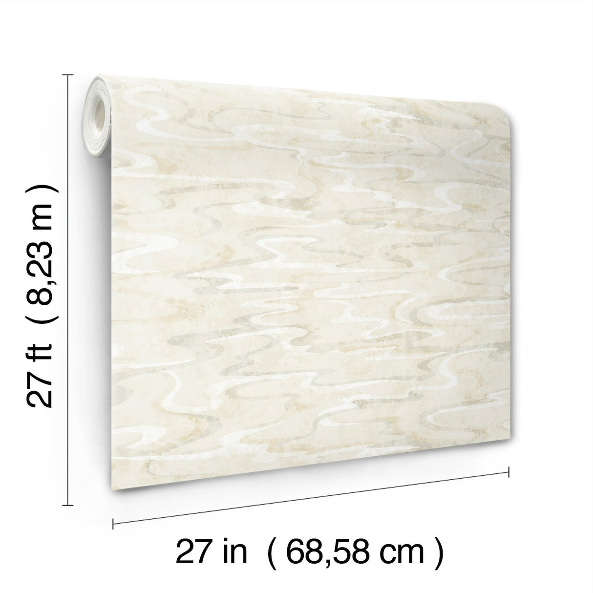 Dreamland Oyster Wallpaper with Abstract Swirl Pattern, Transitional Modern Style - York NT6172