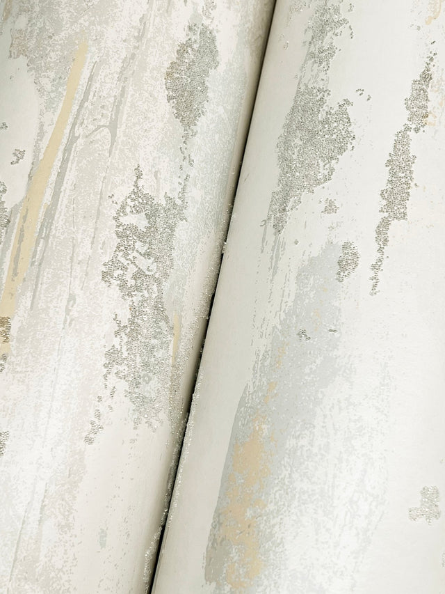 Artistic Desert Tides Desert Wallpaper with Glass Beads in Whites & Off-Whites Glam Style - York NT6175