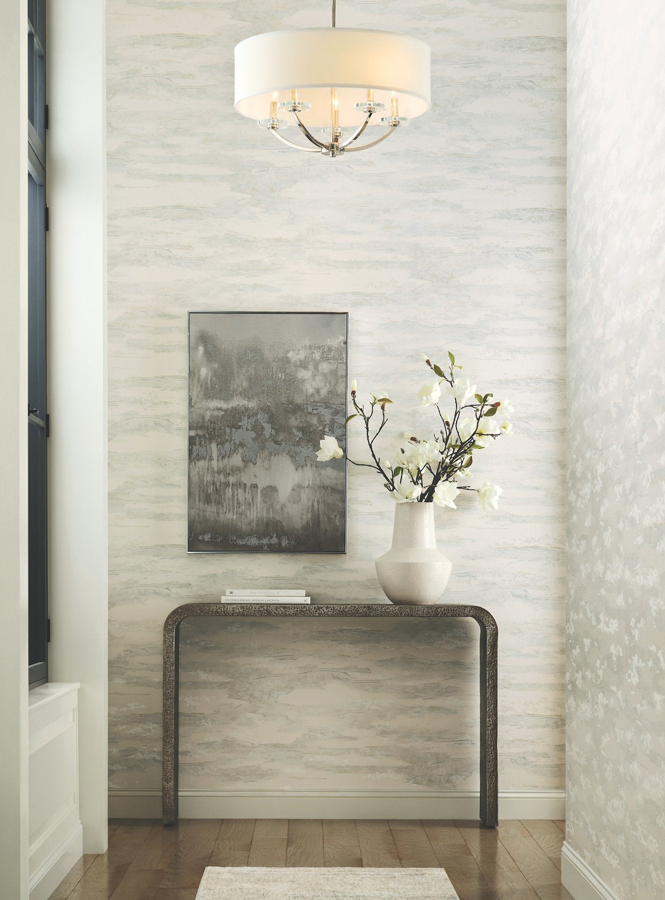 Artistic Desert Tides Desert Wallpaper with Glass Beads in Whites & Off-Whites Glam Style - York NT6175