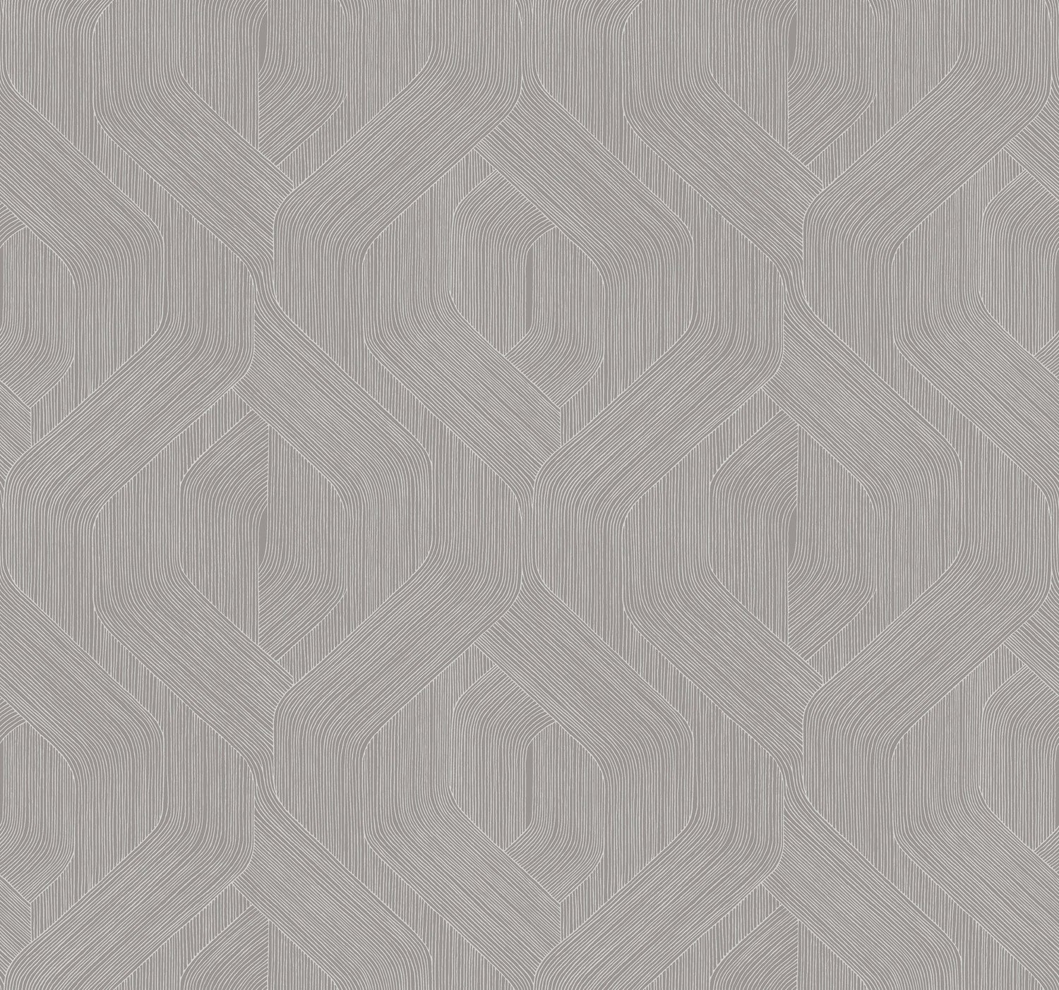 Fine Line Grey Geometric Wallpaper with Raised Ink Non Woven Transitional Pattern - York NT6191