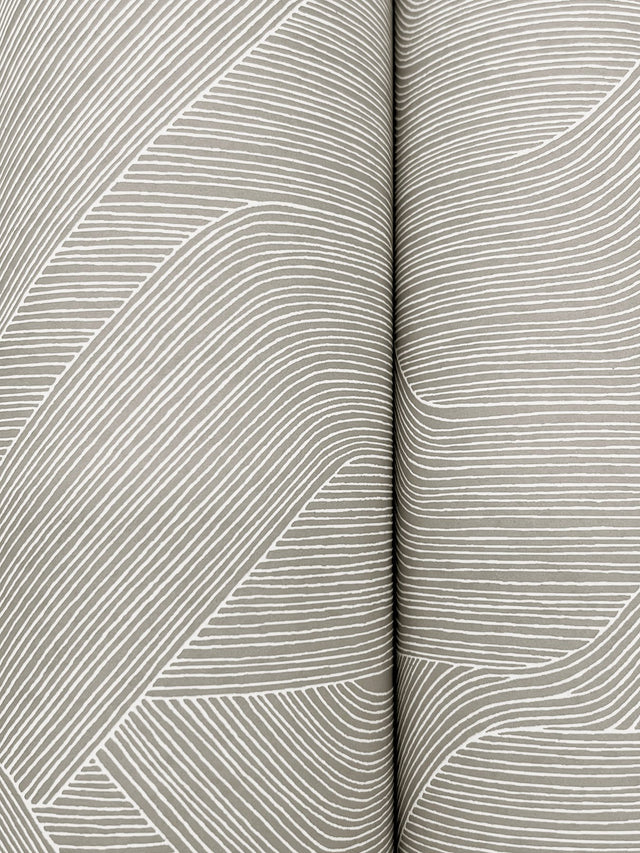 Fine Line Grey Geometric Wallpaper with Raised Ink Non Woven Transitional Pattern - York NT6191