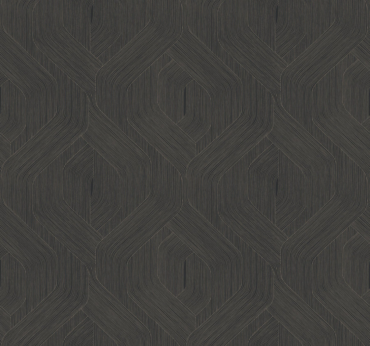 Fine Line Black Geometric Wallpaper with Raised Ink, Transitional Geometrics - York NT6192