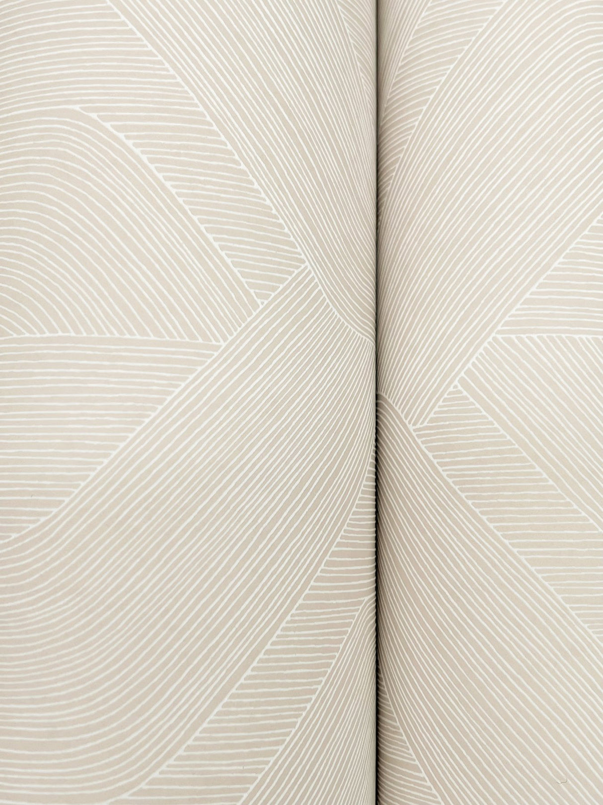 Fine Line Beige Geometric Wallpaper with Raised Ink Texture - York NT6196