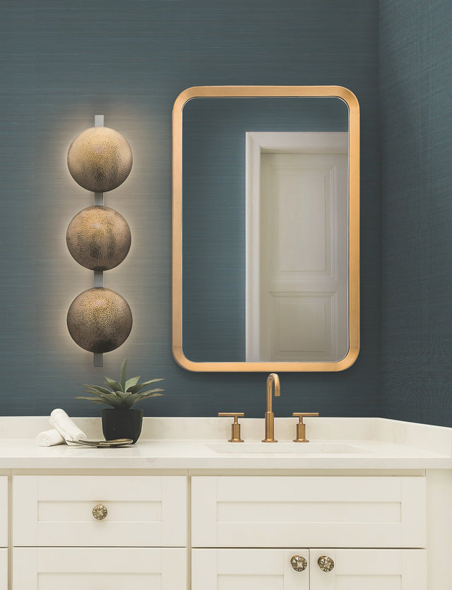 Quiet Vista Indigo Faux Grasscloth Vinyl Wallpaper - Candice Olson NT6201N