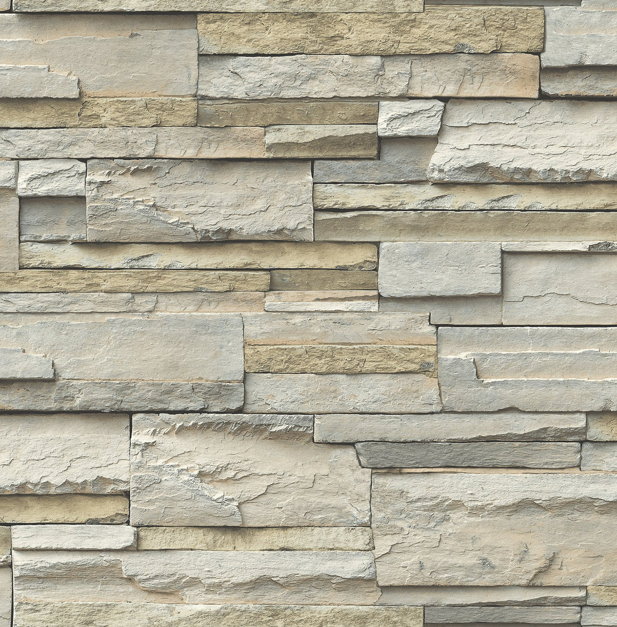 Slate Neutral Peel & Stick Wallpaper with Faux Stone Graphics - NuWallpaper NU2675