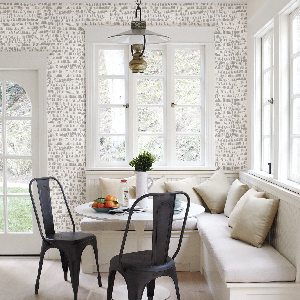 Kylver Grey Peel & Stick Wallpaper with Eclectic Abstract Brushstroke Pattern - NuWallpaper NU3387