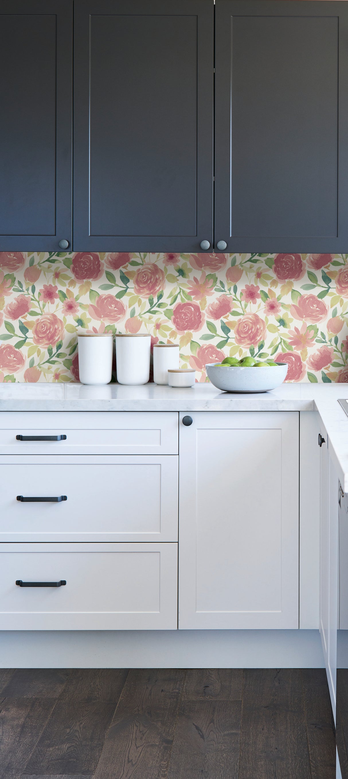Pink Audrey Pink Large Scale Watercolor Botanical Rose Floral Peel and Stick Removable Wallpaper by NuWallpaper WallPops - NU6006
