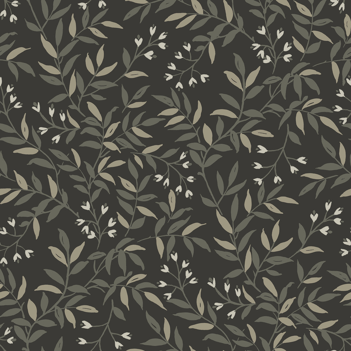 Olivia Black Botanical Peel and Stick Wallpaper by NuWallpaper - NU6431