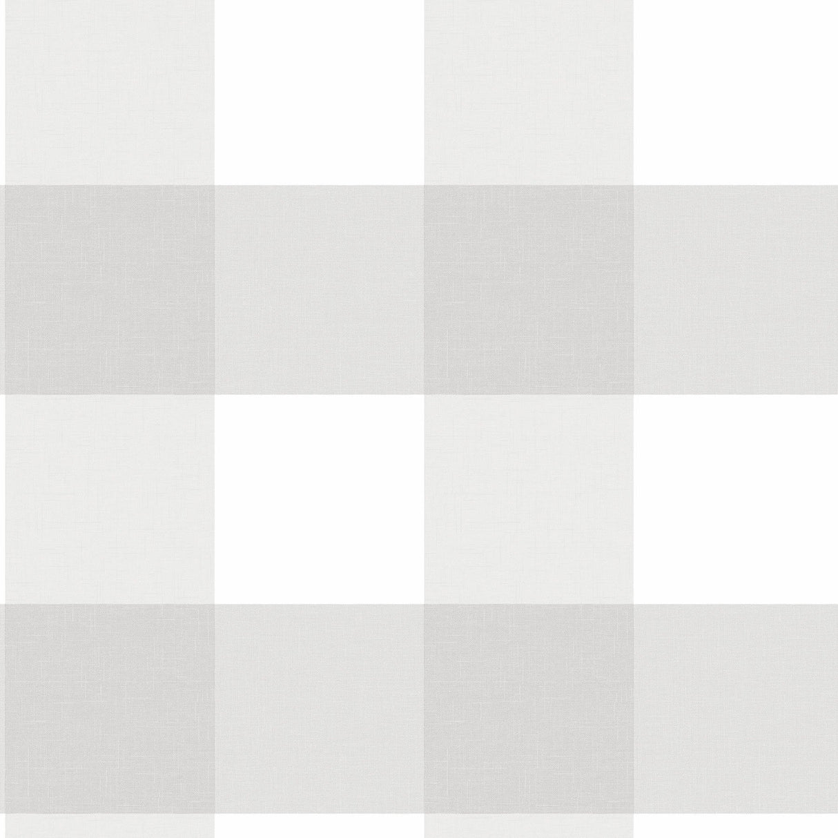 Farmhouse Plaid Grey Peel & Stick Wallpaper with Linen-Print Buffalo Check - NuWallpaper NUS2691