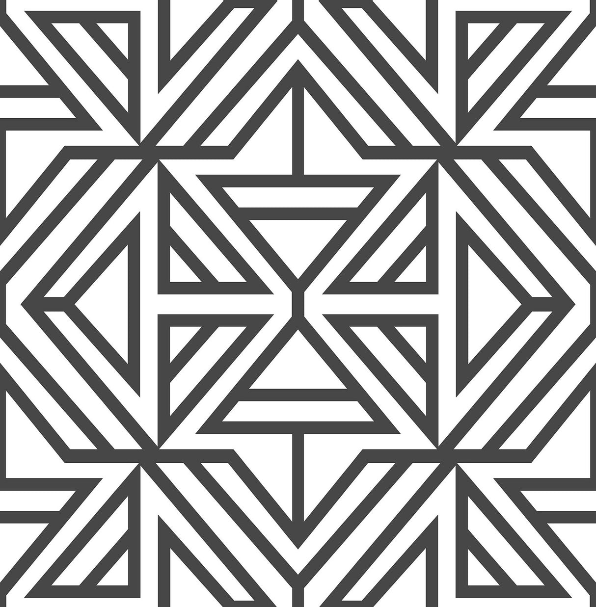 Linear Black Peel & Stick Wallpaper with Modern Geometric Pattern - NuWallpaper NUS3499