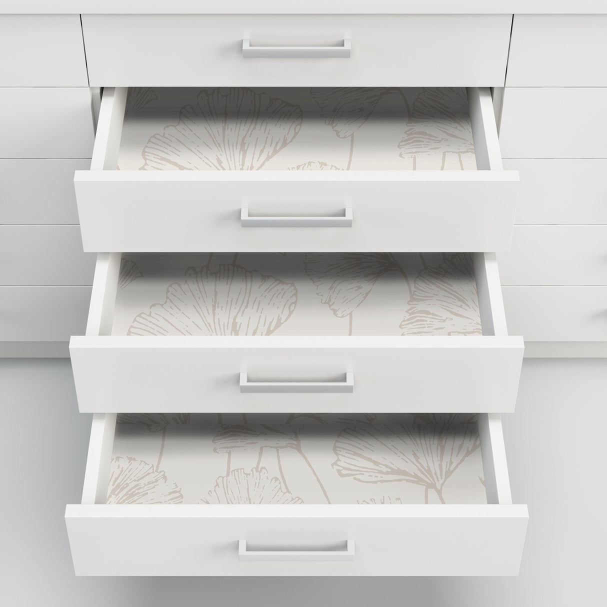 Hikarigaoka Silver Peel & Stick Wallpaper with Metallic Floral Pattern, Modern Style - NuWallpaper NUS3578