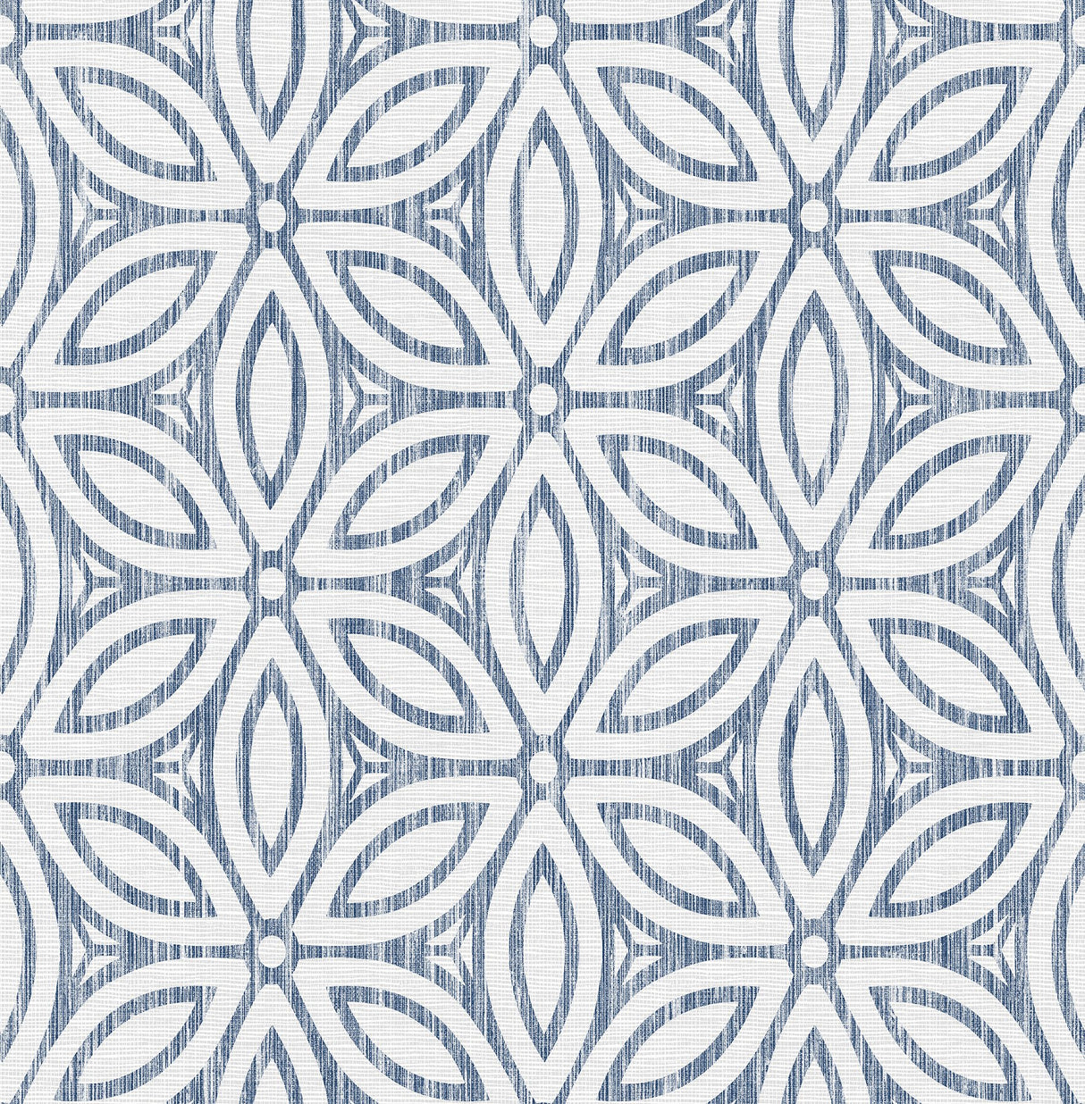 Hepatica Petal Blue Peel & Stick String Wallpaper with Modern Botanical Floral Pattern - NuWallpaper NUS3958