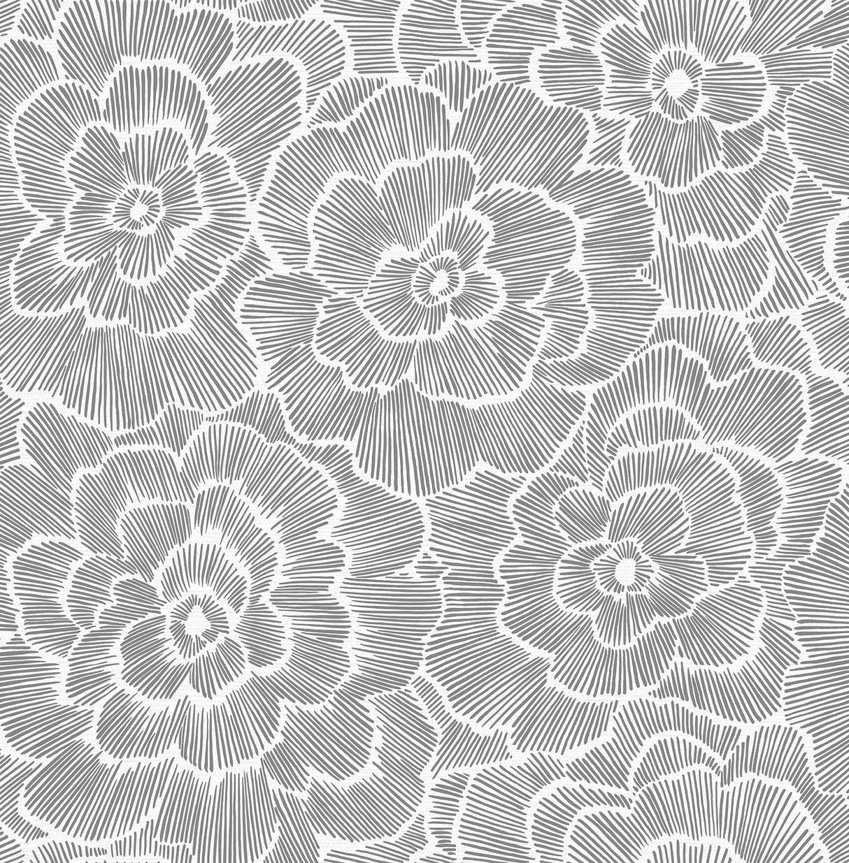 Saraya Charcoal Peel & Stick Wallpaper with Modern Floral Pattern - NuWallpaper NUS4047