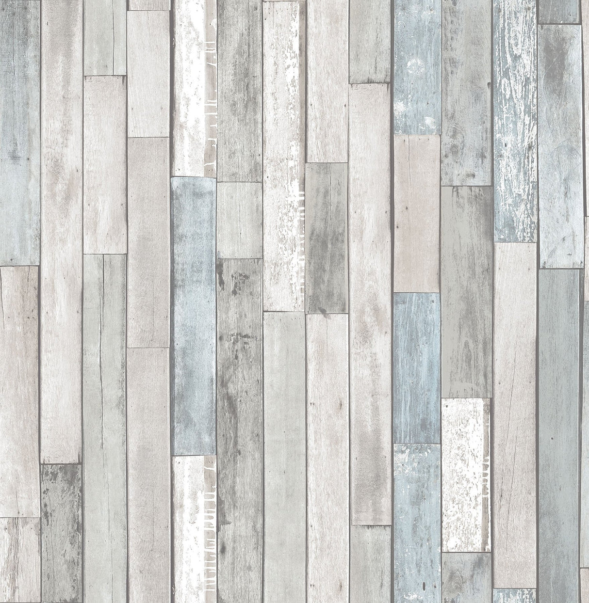 Weathered Plank Caspian Multicolor Peel & Stick Wallpaper with Coastal Wood Plank Pattern - NuWallpaper NUS4224