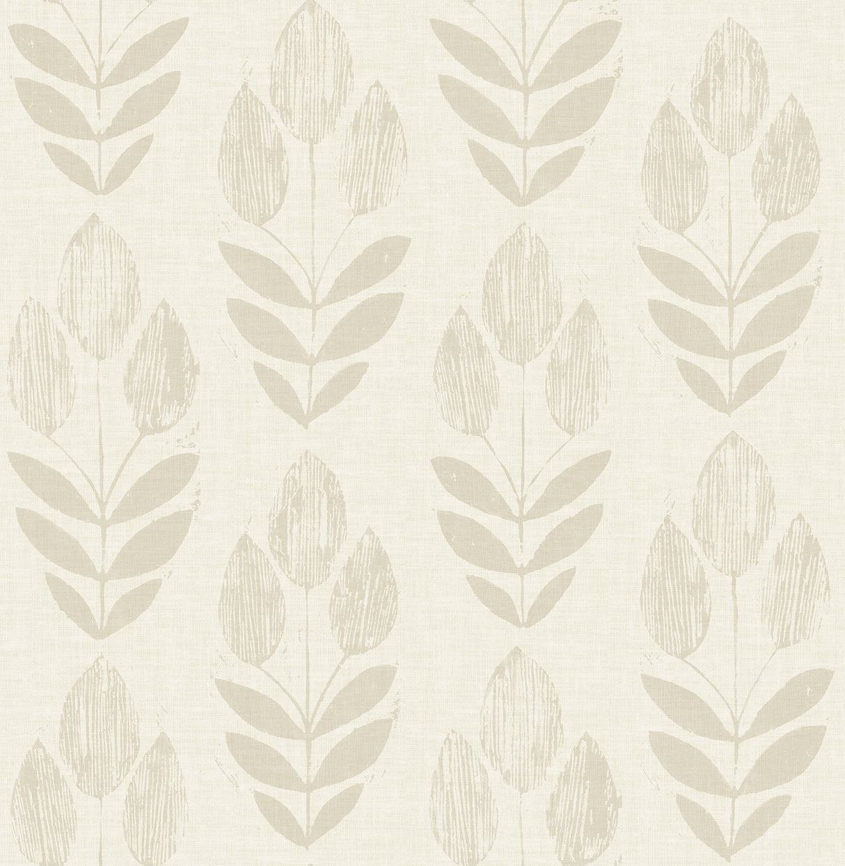Folk Tulip Grey Peel & Stick Wallpaper with Scandinavian Floral Motif - NuWallpaper NUS4302