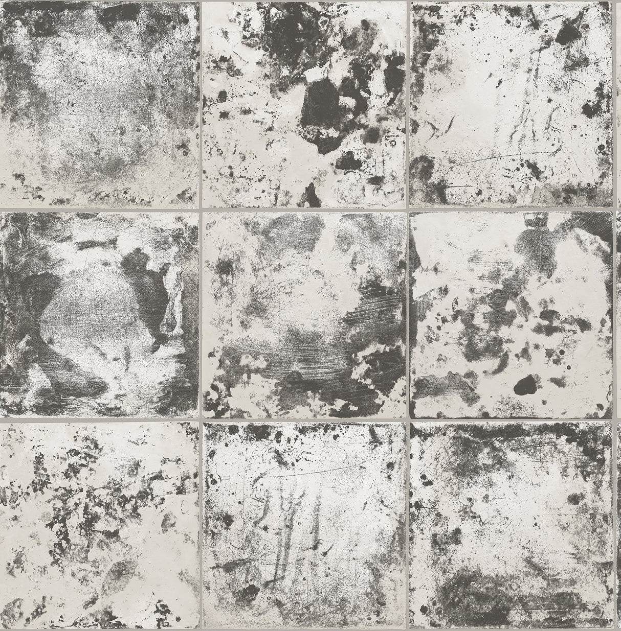 Metal Sheet Charcoal Peel & Stick Wallpaper with Industrial Metallic Tile Motif - NuWallpaper NUS4905