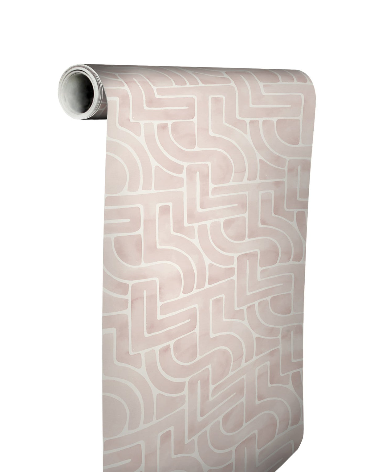 Blythe Blush Peel & Stick Wallpaper with Abstract Geometric Watercolor Motif - NuWallpaper NUS4935