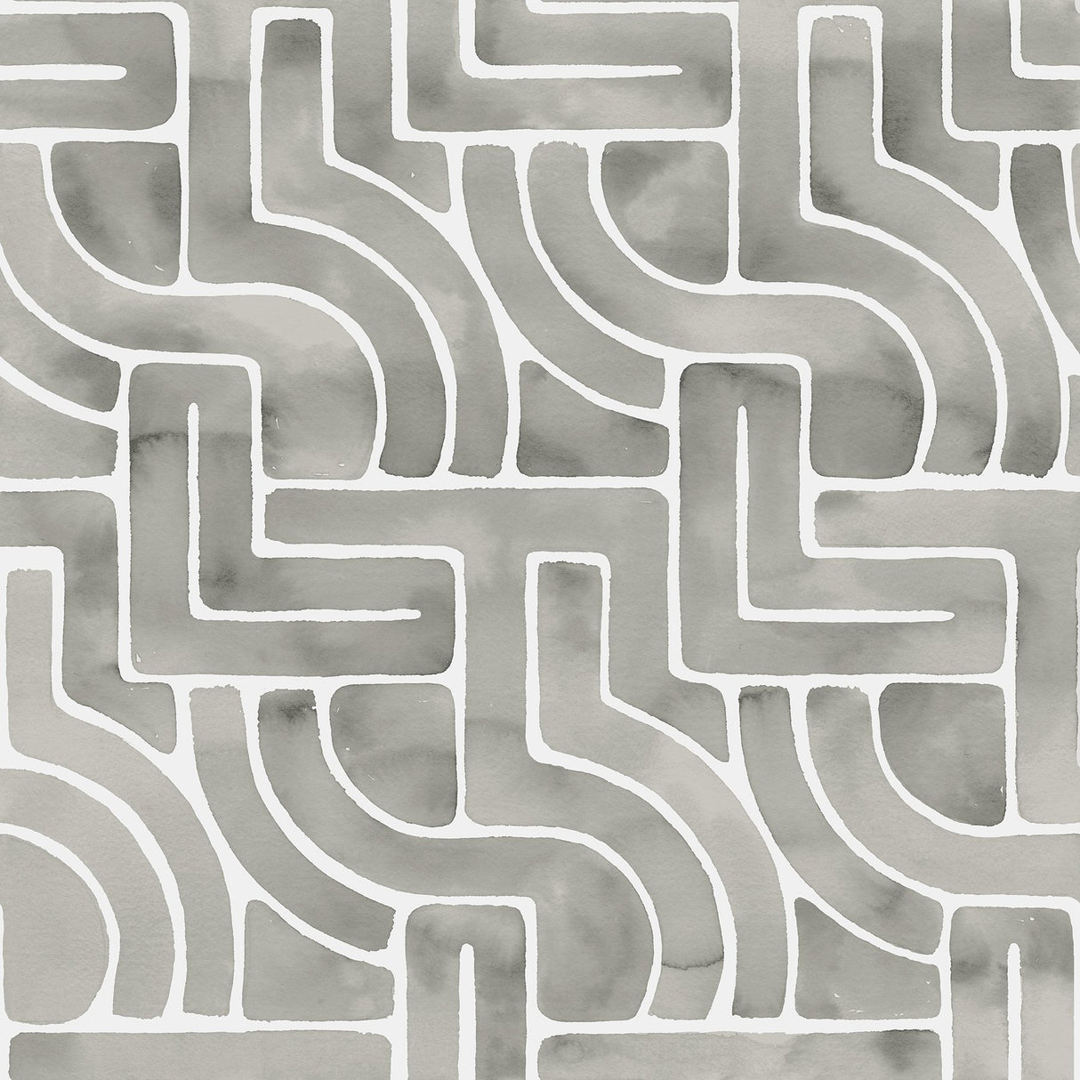 Blythe Grey Peel & Stick Wallpaper with Geometric Abstract Motif - NuWallpaper NUS4936