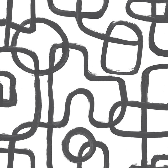 Niko Black Peel & Stick Wallpaper with Abstract Geometric Modern Pattern - NuWallpaper NUS4940