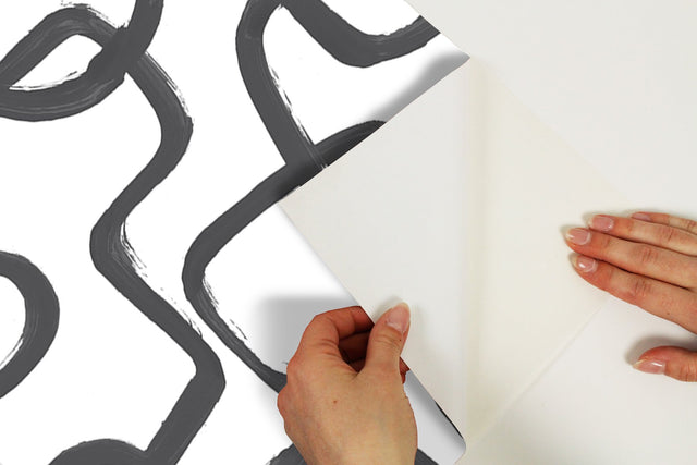 Niko Black Peel & Stick Wallpaper with Abstract Geometric Modern Pattern - NuWallpaper NUS4940